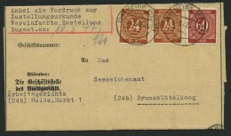 ALLIIERTE BES. 925,933 BRIEF, 1947, 24 Und 60 Pf. Auf Zustellungsurkunde Von HEIDE (HOLST) Nach Brunsbüttelkoog, Pr - Sonstige & Ohne Zuordnung