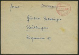 ALL. BES. GEBÜHR BEZAHLT TÜBINGEN Gebühr Bezahlt, 12.7.46, Roter K1, Drucksachenbrief, Etwas Fleckig, Son - Sonstige & Ohne Zuordnung