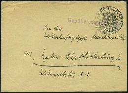 ALL. BES. GEBÜHR BEZAHLT STOLBERG (HARZ), 7.1.46, Violetter L1 Gebühr Bezahlt, Prachtbrief - Sonstige & Ohne Zuordnung