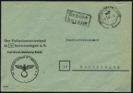 ALL. BES. GEBÜHR BEZAHLT SCHWENNINGEN (NECKAR), 29.1.46, R2 Gebühr Bezahlt, Alter Bedruckter Und Entnazifizier - Sonstige & Ohne Zuordnung