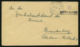 ALL. BES. GEBÜHR BEZAHLT NEUKIRCHEN über DRESDEN, 17.12.46, R1 Gebühr Bezahlt, Mit Unterstreichung, Hands - Sonstige & Ohne Zuordnung