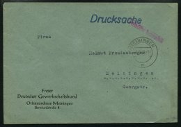 ALL. BES. GEBÜHR BEZAHLT MEININGEN, 6.12.45, Roter L1 Gebühr Bezahlt, Auf Drucksache, Pracht, Gepr. AG TH&Uuml - Sonstige & Ohne Zuordnung