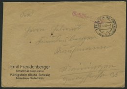 ALL. BES. GEBÜHR BEZAHLT KÖNIGSTEIN (KR PIRNA), 09.11.45, Roter L1 Gebühr Bezahlt , Brief Feinst - Other & Unclassified