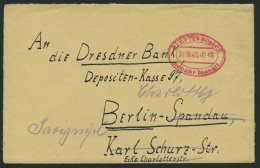 ALL. BES. GEBÜHR BEZAHLT KEMPTEN Gebühr Bezahlt, 31.10.45, Roter Ellipsenstempel, Prachtbrief - Other & Unclassified