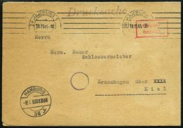 ALL. BES. GEBÜHR BEZAHLT HAMBURG 1, 19.11.45, Roter R2 Gebühr Bezahlt Auf Drucksachenbrief, Feinst - Other & Unclassified