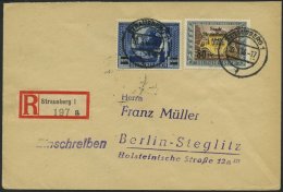 STRAUSBERG 9II,26I BRIEF, 1946, 4 Pf. Postkongreß Mit Abart WIEM Statt WIEN Und 80 Pf. Tag Der Briefmarke Mit Abar - Privatpost
