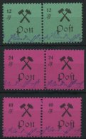 GROSSRÄSCHEN 25-27IPFII **, 1945, 12 - 40 Pf., Type I, Je Mit Plattenfehler S Ohne Kopf (Feld 7), In Waagerechten P - Sonstige & Ohne Zuordnung