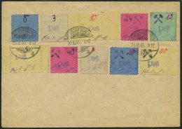 GROSSRÄSCHEN 3S,6S,10S BRIEF, 1945, 5, 10 Und 30 Pf. Gebührenmarken Aus Streifen Mit Anderen Werten Auf Umschl - Privatpost