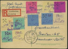 GROSSRÄSCHEN 11b BRIEF, 1945, 40 Pf. Auf Karminlila, Unterrandstück, Mit Zusatzfrankatur Auf überfrankier - Postes Privées & Locales