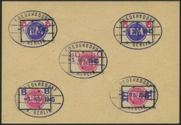 FREDERSDORF Sp 226-30 BrfStk, 1945, 5 - 30 Pf., Rahmengröße 28x19 Mm, Große Wertziffer, XII Pf. Eine Ru - Postes Privées & Locales