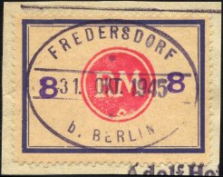 FREDERSDORF Sp 172F BrfStk, 1945, 8 Pf., Rahmengröße 43x31.5 Mm, Große Wertziffern, Mit Abart Wertziffe - Private & Local Mails