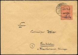 FREDERSDORF DR P 314 BRIEF, 1945, 6 Pf. Hitler-Ganzsachenkarte Mit Seltenem Dienststempel, Leer Gestempelt, Pracht, Gepr - Postes Privées & Locales