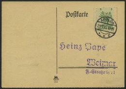 APOLDA 1II BRIEF, 1945, 5 Pf. Grün, Bögen Nach Unten, Auf Philatelistischer Karte, Pracht - Private & Local Mails