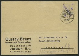 ALTDÖBERN 1II BRIEF, 29.12.1945, 6 Pf. Wertziffer Violett, Stellung II, Prachtkarte, Gepr. Weigelt Mit Befund - Autres & Non Classés