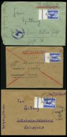 FELDPOSTMARKEN 1A BRIEF, 1942, Zulassungsmarke, Gezähnt, 3 Linke Randstücke (Nr. 3,5 Und 6) Je Auf Luftfeldpos - Occupation 1938-45