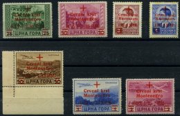 MONTENEGRO 29-35 **,(*) , 1944, Rotes Kreuz, Mi.Nr. 31/2 Ohne Gummi, Satz Feinst - Besetzungen 1938-45