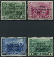 MONTENEGRO 10-13 **, 1943, 25 C. - 2 L. Nationaler Verwaltungsausschuss, 4 Prachtwerte, Mi. 180.- - Occupation 1938-45