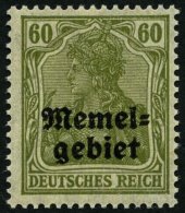 MEMELGEBIET 79 O, 1922, 3 M. Auf 60 C. Dunkelgrauviolett/kobalt, Größere Dünne Stelle, Bildseitig Pracht - Memelgebiet 1923