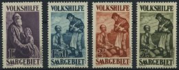 SAARGEBIET 130-33 *, 1928, 1 - 3 Fr. Volkshilfe, Falzrest, 4 Prachtwerte, Mi. 66.- - Autres & Non Classés