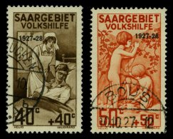 SAARGEBIET 123/4 O, 1927, 40 Und 50 Pf. Volkshilfe, 2 Prachtwerte, Gepr. Hoffmann BPP, Mi. 85.- - Autres & Non Classés