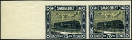 SAARGEBIET 104I O, 1926, 20 C. Volkshilfe Mit Abart Rahmen über T Von Saargebiet Gebrochen, Pracht, Kurzbefund Geig - Autres & Non Classés