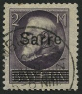 SAARGEBIET 28b O, 1920, 2 M. Schwarzgrauviolett Bayern-Sarre, Kleiner Zahnfehler Sonst Pracht, Gepr. Braun, Mi. 170.- - Autres & Non Classés