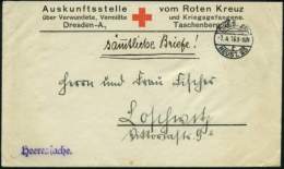 FELDPOST I.WK 1916, Vordruckbrief Der Auskunftsstelle Vom Roten Kreuz In Dresden, Violetter L1 Heeressache, Rücksei - Used Stamps