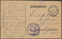 DT. FP IM BALTIKUM 1914/18 K.D. FELDPOSTEXP. DER 6. KAVALLERIE-DIV., 8.7.16, Auf Ansichtskarte (Mitau-Totalblick In Das - Lettland