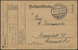 DT. FP IM BALTIKUM 1914/18 K.D. FELDPOSTEXP. DER 105. INF. DIV. A, 27.12.16, Auf Feldpost-Vordruckkarte Nach Cannstatt, - Latvia