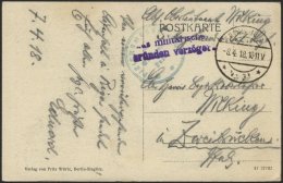 LETTLAND Feldpoststation Nr. 383, 8.4.18, Mit Aptiertem Stempel K.D. FELDPOST ** Auf Ansichtskarte (Riga-Konvent Zum Hei - Lettland