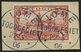 TOGO 16I BrfStk, 1900, 1 M. Rot Mit Plattenfehler Wolke Zwischen Den Halteseilen Des Ersten Mastes, Prachtbriefstüc - Togo