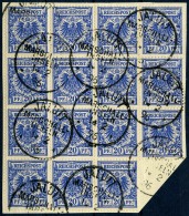 MARSHALL-INSELN V 48d BrfStk, 1896, 20 Pf. Violettultramarin Im 15er-Block Auf Leinenbriefstück, Stempel JALUIT 14. - Marshall