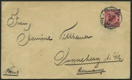 KIAUTSCHOU V 3IIc BRIEF, 1900, 10 Pf.l Rot Steiler Aufdruck, Stempel TSINGTAU KIAUTSCHOU **, Prachtstück Auf Brief - Kiauchau