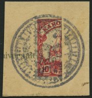 KAROLINEN 9H BrfStk, 1905, 10 Pf. Halbiert 1. Ponape-Ausgabe Auf Postkartenabschnitt, Pracht, Mi. (70.-) - Karolinen