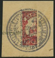 KAROLINEN 9H BrfStk, 1905, 10 Pf. Halbiert 1. Ponape-Ausgabe Auf Postkartenabschnitt, Pracht, Mi. (70.-) - Carolinen