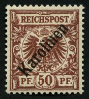 KAROLINEN 6I *, 1899, 50 Pf. Diagonaler Aufdruck, Kabinett, Gepr. Bothe Mit Befund, Mi. (800.-) - Caroline Islands