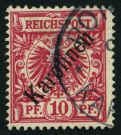 KAROLINEN 3I O, 1899, 10 Pf. Diagonaler Aufdruck, Pracht, Gepr. Bothe, Mi. 160.- - Karolinen