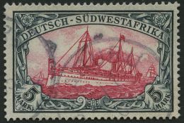 DSWA 23 O, 1901, 5 M. Grünschwarz/bräunlichkarmin, Ohne Wz., Stempel OMARURU, Pracht, Mi. 200.- - German South West Africa