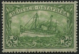 DEUTSCH-OSTAFRIKA A 38 *, 1920, 2 R. Dunkelsmaragdgrün, Mit Wz., Falzrest, Pracht, Mi. 60.- - Deutsch-Ostafrika