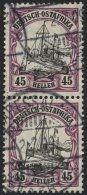 DEUTSCH-OSTAFRIKA 36 Paar O, 1906, 45 H. Mittelbraunviolett/schwarz, Mit Wz., Im Senkrechten Paar, Pracht, Mi. (140.-) - German East Africa