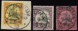 DEUTSCH-OSTAFRIKA 26,28/9 O, 1905, 20, 45 Und 60 H. Kaiseryacht, Ohne Wz., 3 Prachtwerte, Mi. 185.- - German East Africa