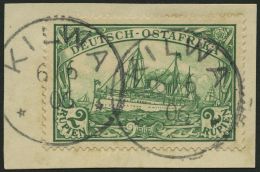 DEUTSCH-OSTAFRIKA 20 BrfStk, 1901, 2 R. Dunkelsmaragdgrün, Ohne Wz., Stempel KILWA, Prachtbriefstück, Mi. (100 - Deutsch-Ostafrika