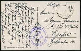 DP TÜRKEI 1918, Feldpoststation NAZARETH Auf Feldpost-Ansichtskarte, Violetter Briefstempel Armee-Funker-Abteilung - Turkey (offices)