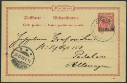 DP TÜRKEI P 5 BRIEF, 1900, 20 PA. Auf 10 Pf. Rosa Mit Unbeschädigtem Stempel JERUSALEM 5.3.00 Nach Deutschland - Deutsche Post In Der Türkei