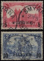 DP TÜRKEI I-V **, 1902, Nicht Ausgegeben: 11/4 Pia. Auf 25 Pf. - 4 PIA Auf 80 Pf., Postfrisch, 5 Prachtwerte, Mi. 3 - Turquie (bureaux)