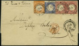 DP TÜRKEI V 18,19.20 BRIEF, 23.7.1873, 1/2 Gr., 2x 1 Gr. Und 2 Gr. (kleine Marke) Großer Brustschild Auf Brie - Deutsche Post In Der Türkei