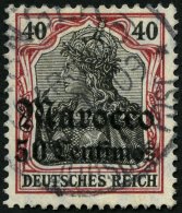 DP IN MAROKKO 40 O, 1908, 50 C. Auf 40 Pf., Mit Wz., üblich Gezähnt Pracht, Mi. 180.- - Deutsche Post In Marokko