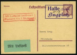 FLUGPLATZ, FLUGHAFENSTPL 32-01b BRIEF, Halle (Saale) Flugplatz, Handschriftlich Datum Und Uhrzeit, Violetter R2 Auf 15 P - Flugzeuge