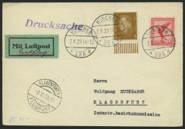 ERST-UND ERÖFFNUNGSFLÜGE 29.18.02 BRIEF, 3.6.1929, München-Klagenfurth, Prachtkarte - Zeppelins