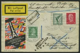 ERST-UND ERÖFFNUNGSFLÜGE 28.52.01 BRIEF, 26.9.1928, Frankfurt/M.-Paris, Eine Marke Abgefallen Sonst Prachtbrie - Zeppeline